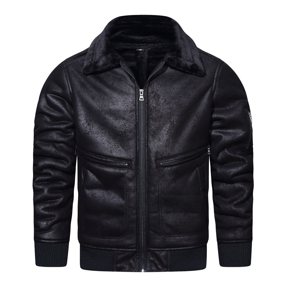 Autumn And Winter New Leather And Fur Men's Jacket