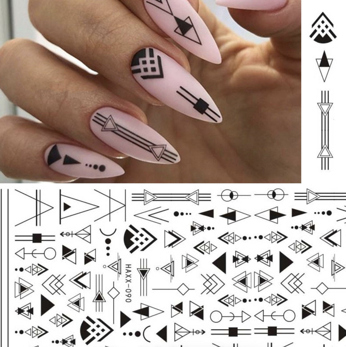 Black Butterfly Nails Stickers White Flower Adhesive