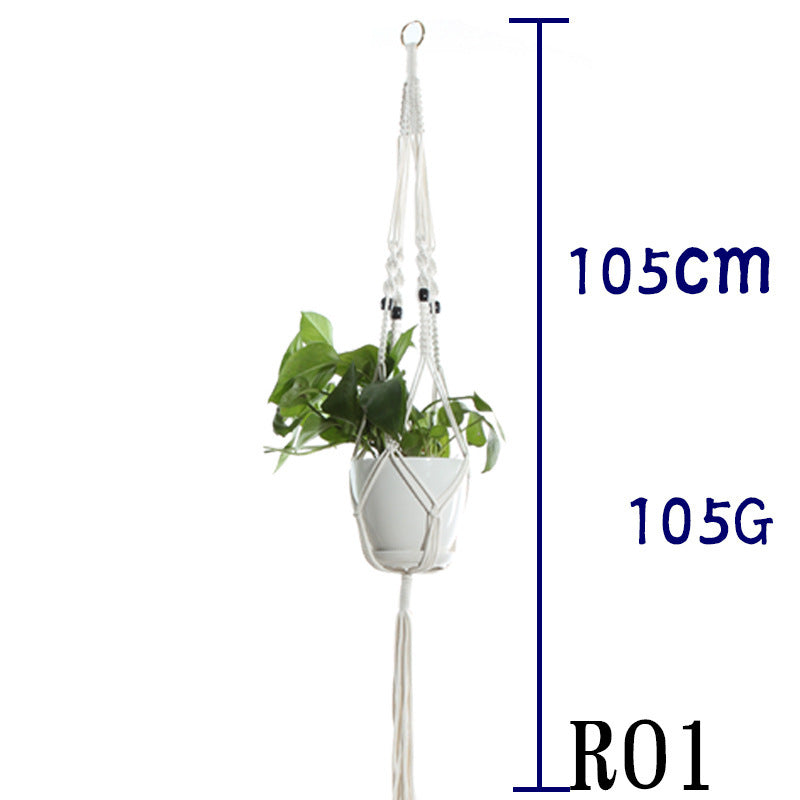 Beige Cotton Rope Plant Hanger