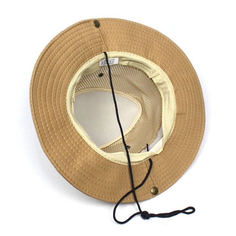 Patchwork Mesh Bucket Hat Sun Protection Foldable