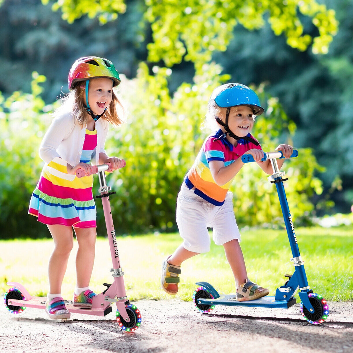 Folding Kick Scooter with 3 Adjustable Heights for Kids