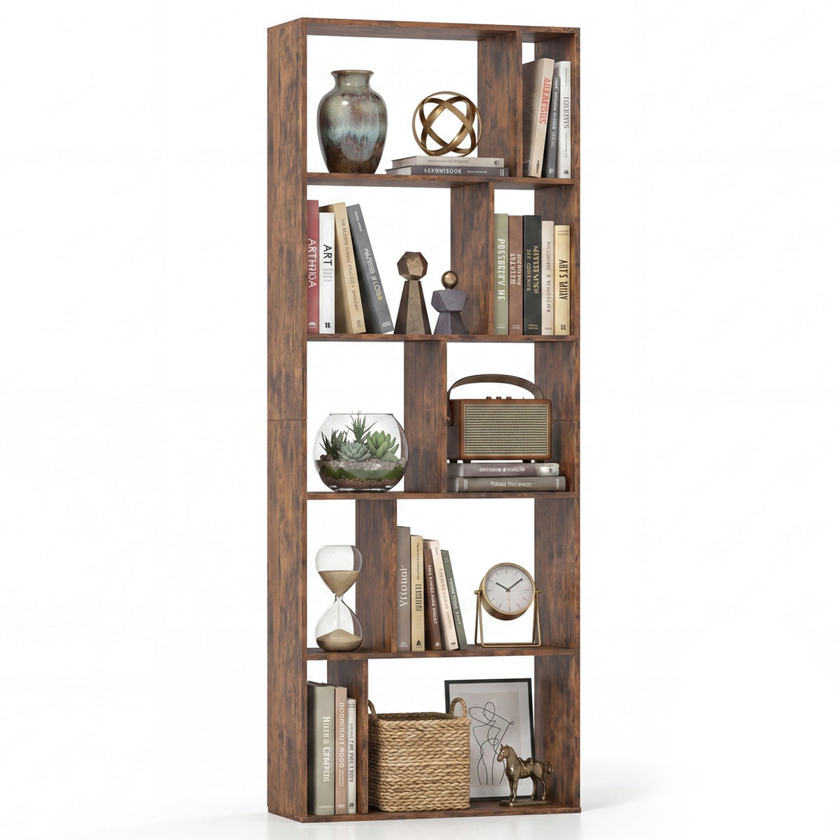 5-Tier Bookshelf with Open Back and Anti-Tipping Kit