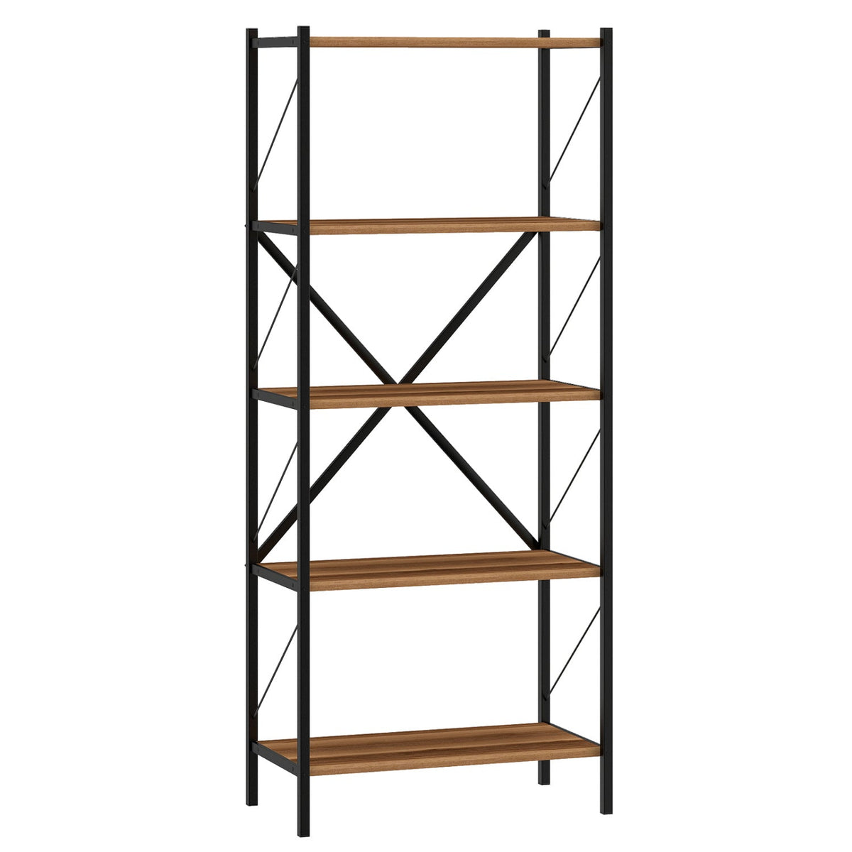 5-Tier Bookshelf with Heavy-Duty Metal Frame