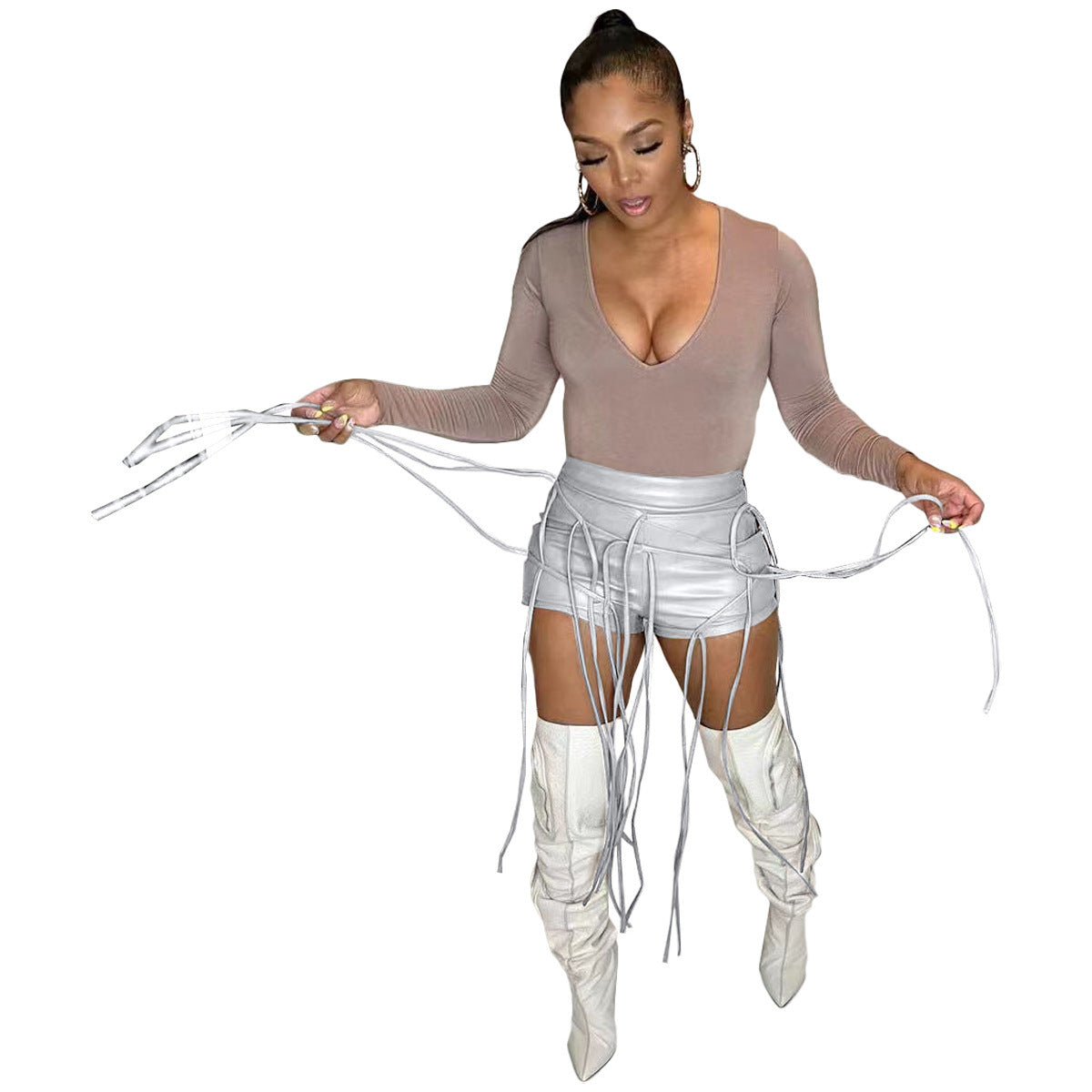 Women's Casual Cool Rope Decorative Shorts