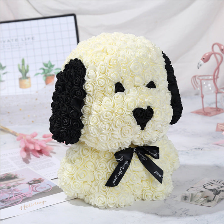 Valentine's Rose Pug Soap Flower Gift