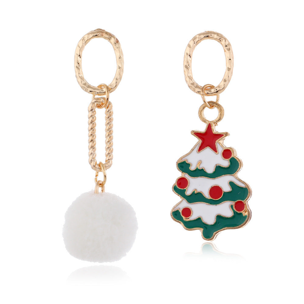 European American Christmas Snowflake Earrings