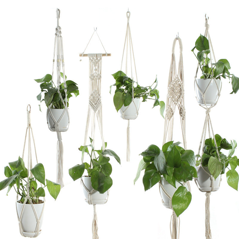 Beige Cotton Rope Plant Hanger