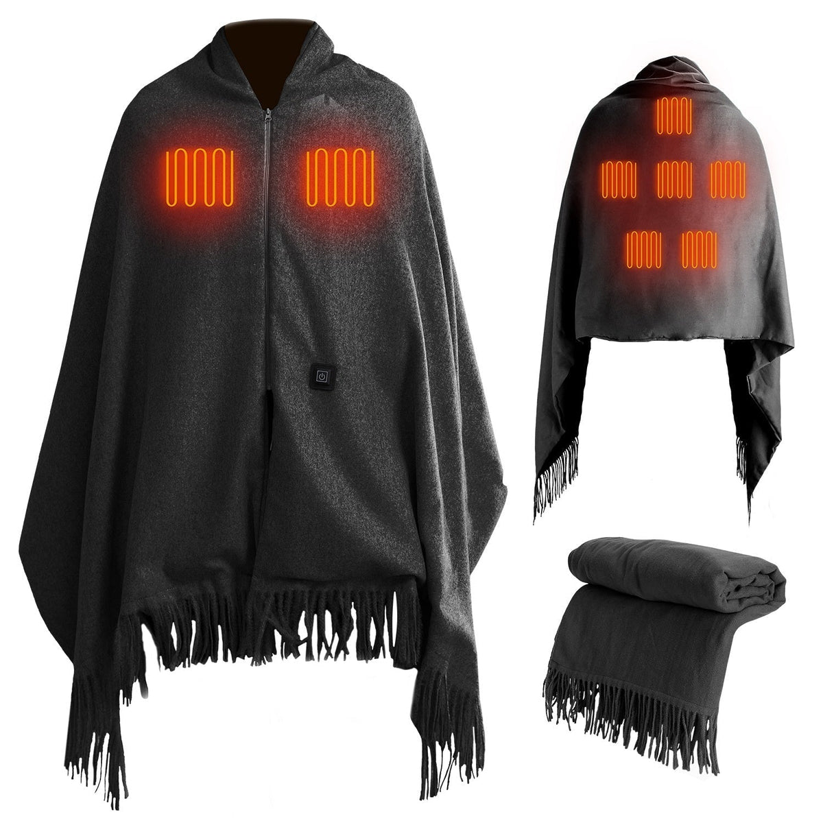 USB Heated Shawl, 77"x24", 3 Heat Levels GBruno Store