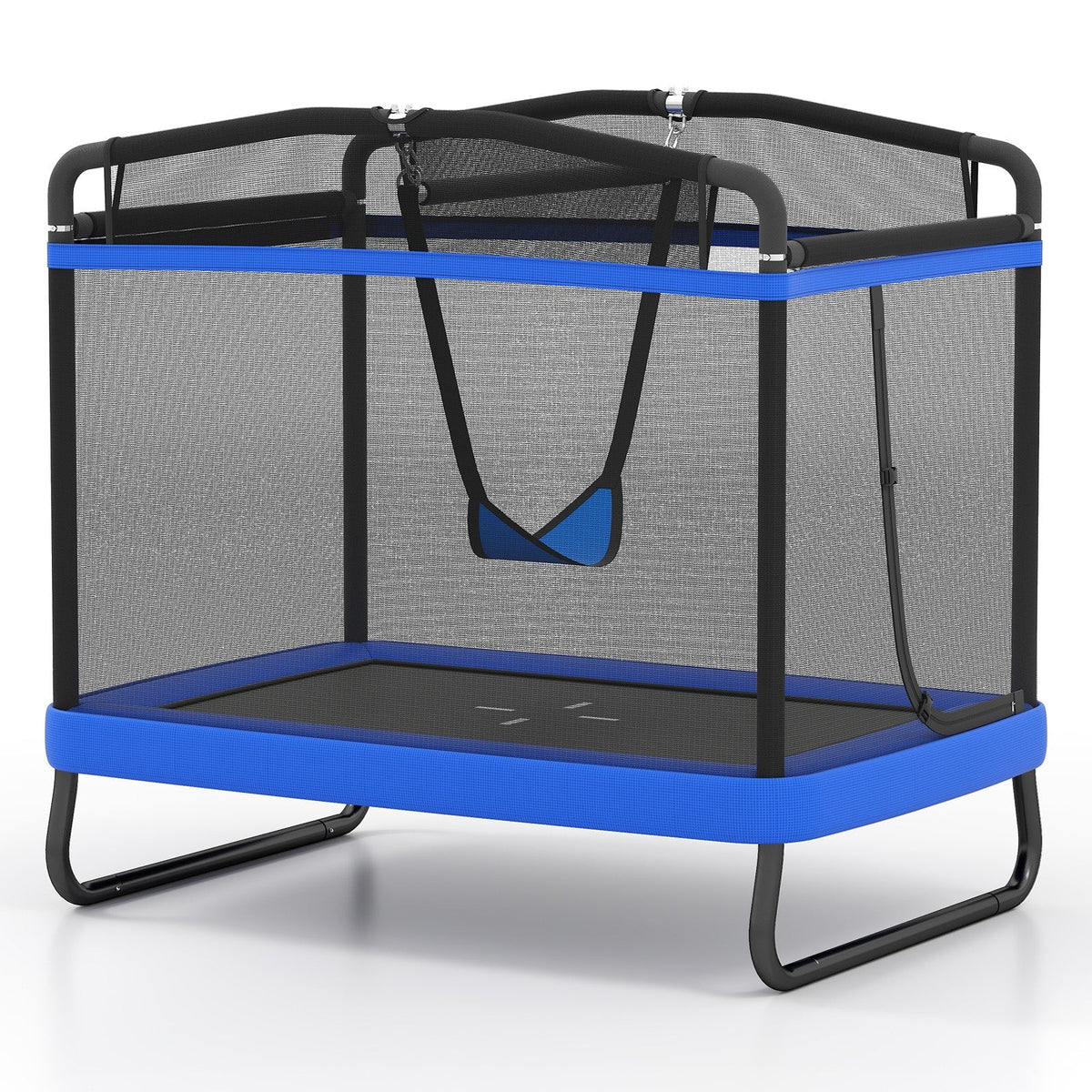 6 FT Kids Trampoline with Swing and Horizontal Bar Small Rectangle Trampoline GBruno Store