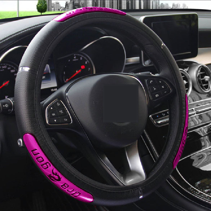 Reflective Longteng leather car steering wheel cover