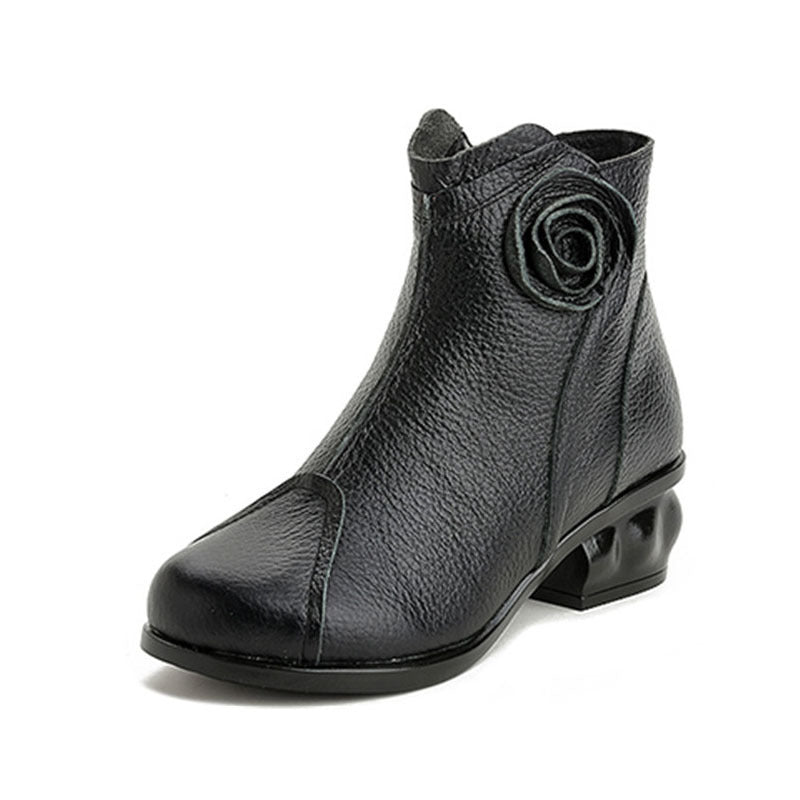 Vintage Fleece-Lined Ethnic Boots