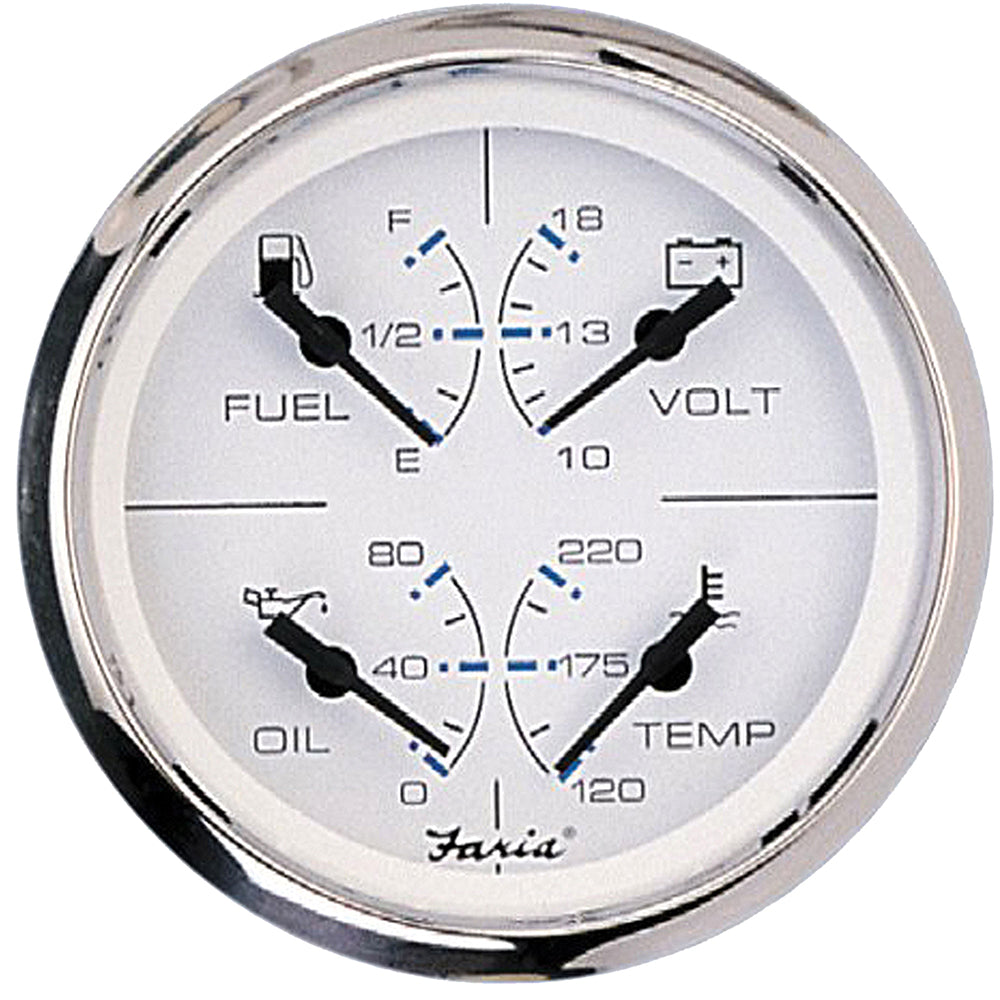 Faria Chesapeake White SS 4" Multifunction Gauge TRAPSKI