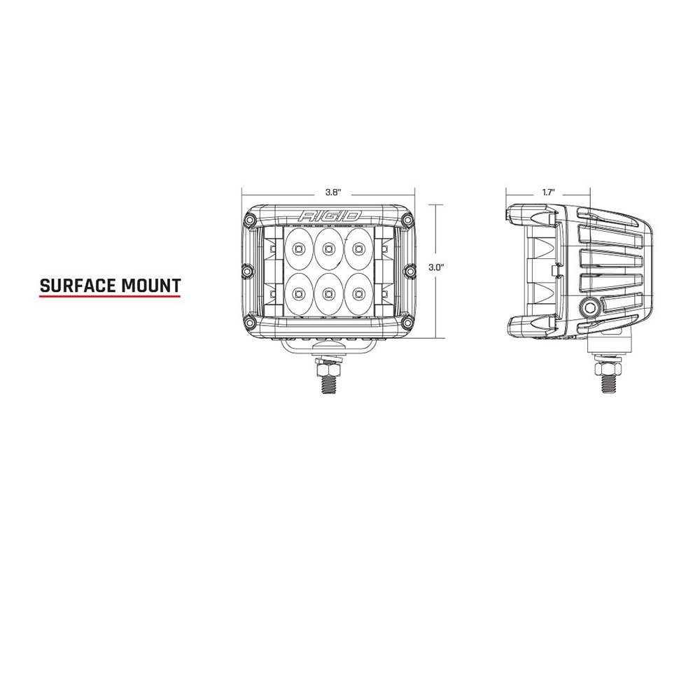 RIGID Industries D-SS Series PRO Spot Surface Mount - Pair - Black TRAPSKI