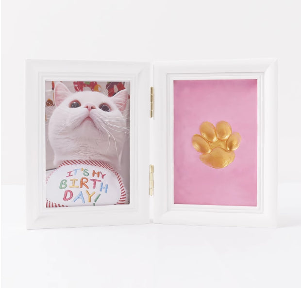 Frame Cat Palm Print Solid Wood Photo Commemorative Table