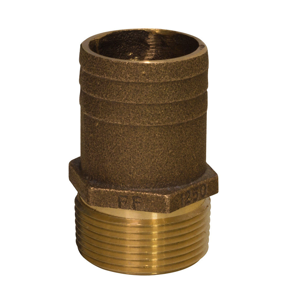 GROCO 3/4" NPT x 1" Bronze Full Flow Pipe to Hose Straight Fitting TRAPSKI