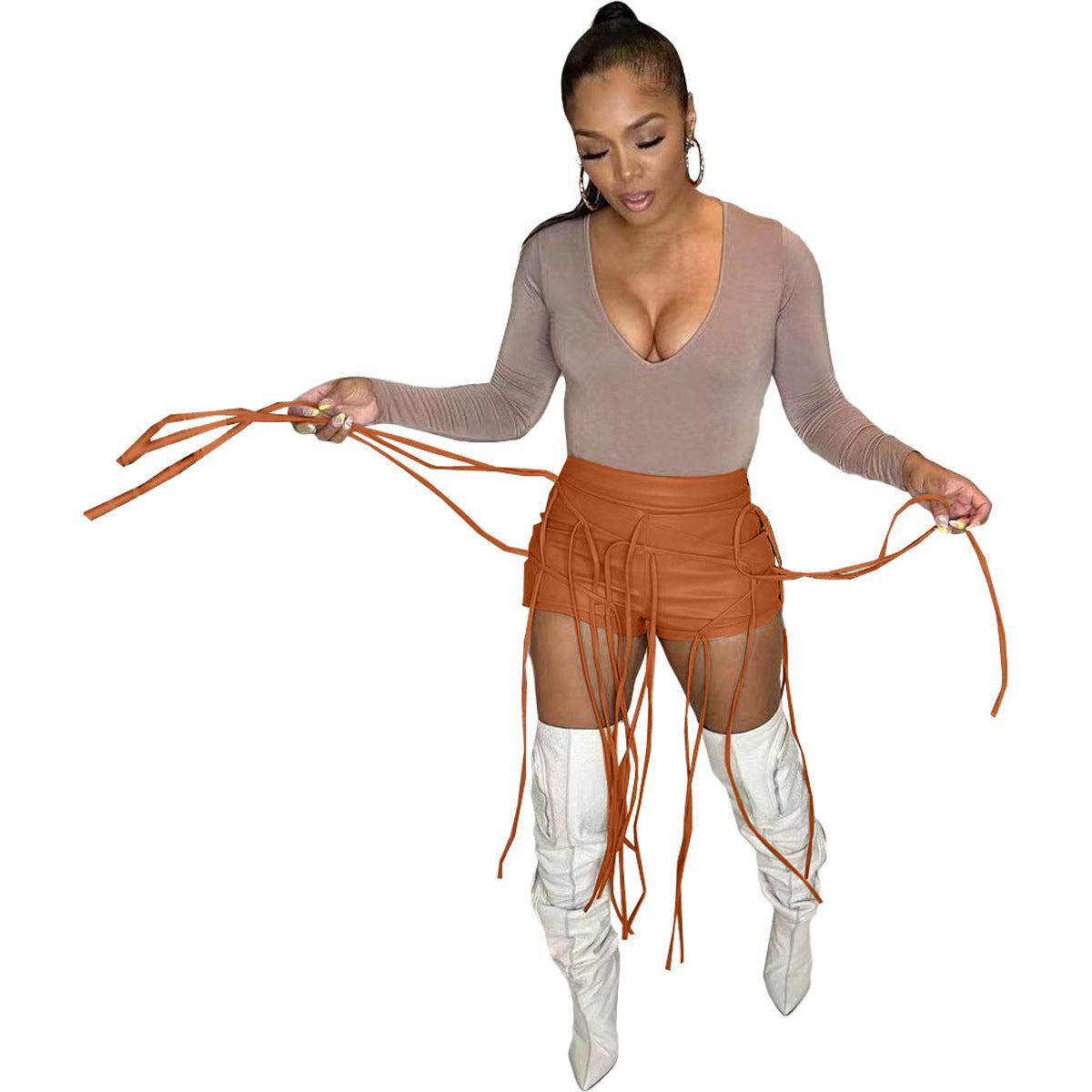 Women's Casual Cool Rope Decorative Shorts