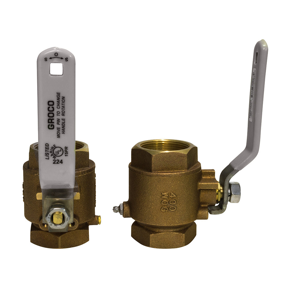 GROCO 3/4" NPT Bronze In-Line Ball Valve TRAPSKI