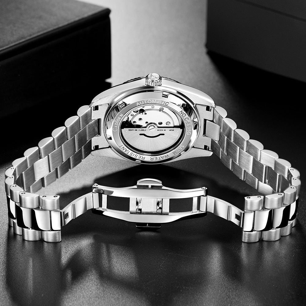 Men's Automatic Stainless Steel Sapphire Calendar Watch