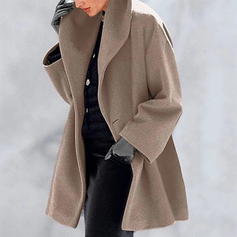 Women's Trendy Clothes Multi-color Round Neck Loose Sweater Woolen Coat Solid Casual Coat For Autumn And Winter My Store
