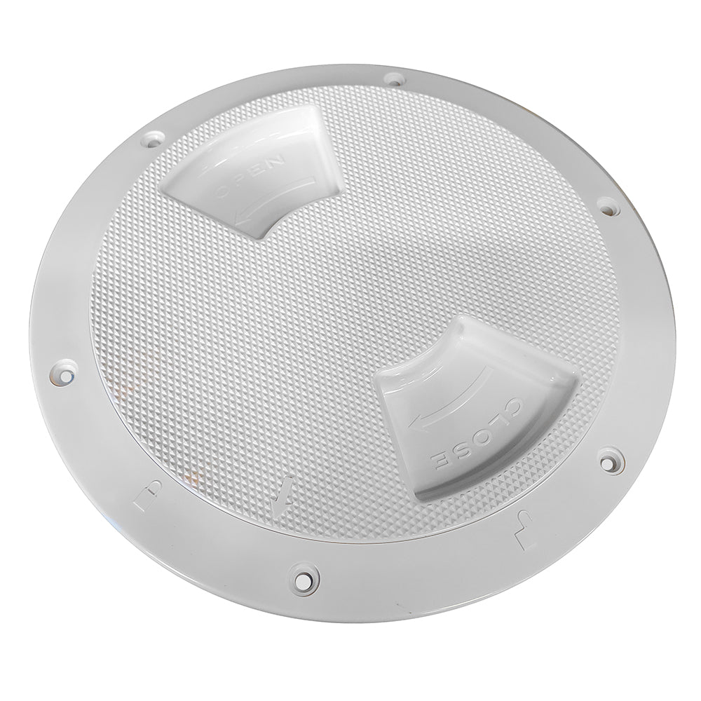 Sea-Dog Textured Quarter Turn Deck Plate - White - 8" TRAPSKI