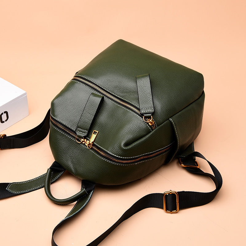 Leather Backpack Women All-Match Fashion Top Layer Leather Small Backpack