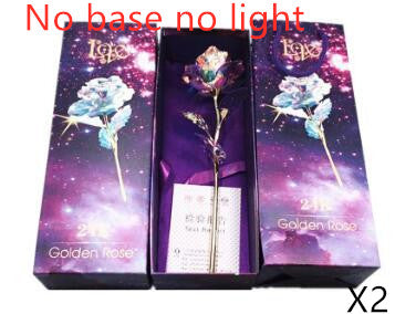 24K Luminous Color Gold Rose Flower Set My Store