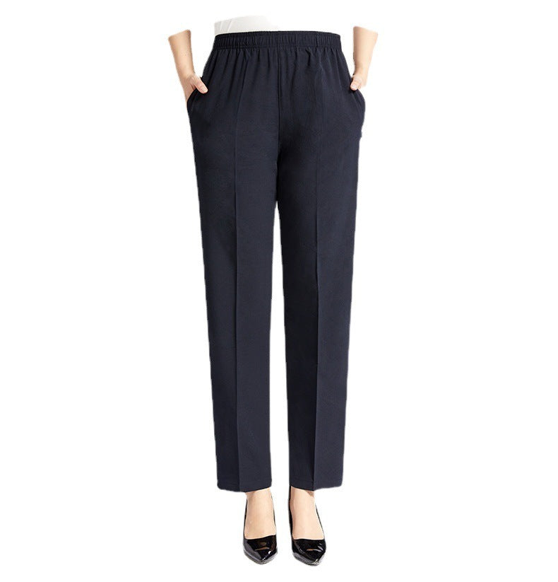 Plus Size Ice Silk Cropped Pants