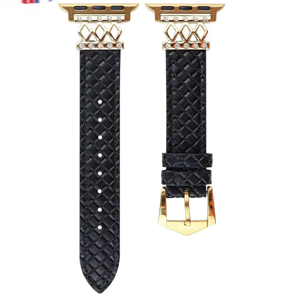 Diamond Design Leather Women's Watch Strap