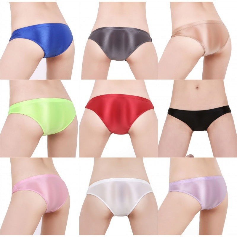 Men's Silky Shiny Low Waist Briefs