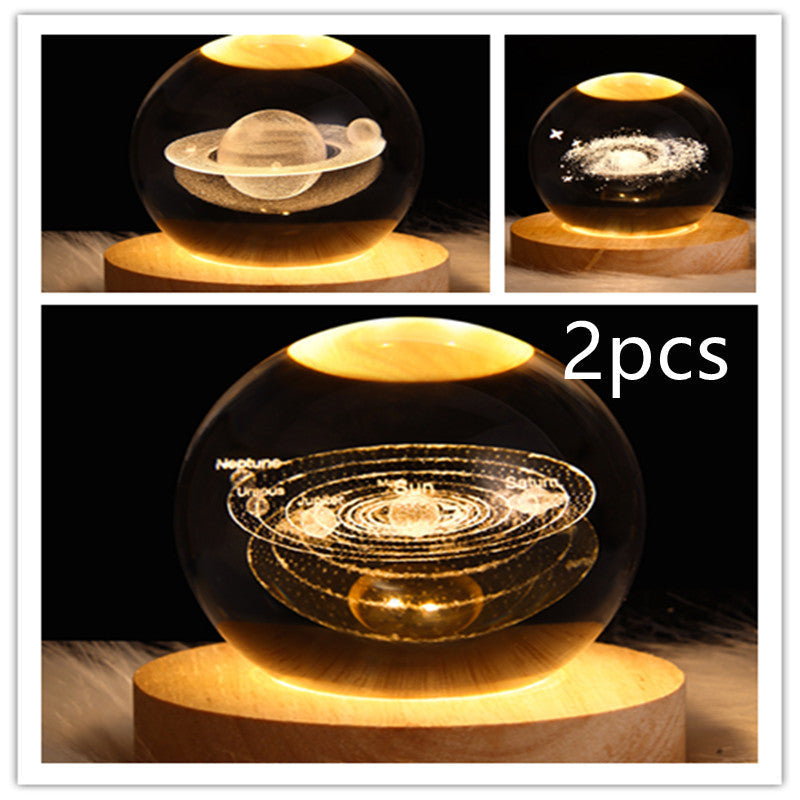 LED Galaxy Crystal Ball 3D Moon Lamp