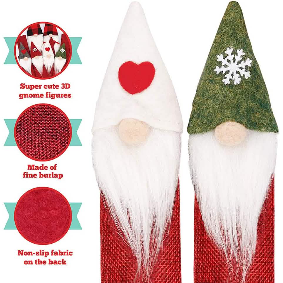 8-Piece: Gnome Christmas Refrigerator Handle Covers Set