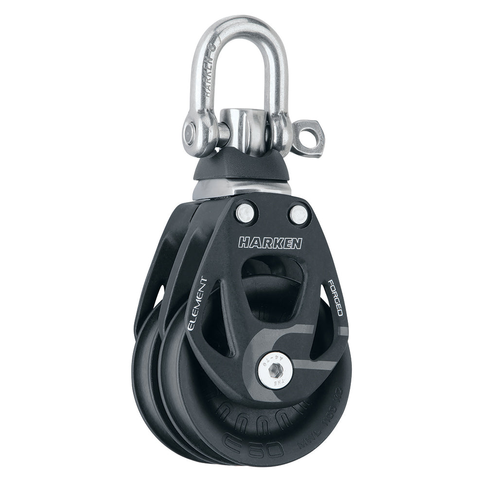 Harken 60mm Double Aluminum Element Block w/Swivel TRAPSKI