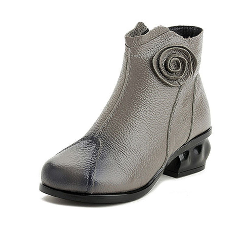 Vintage Fleece-Lined Ethnic Boots