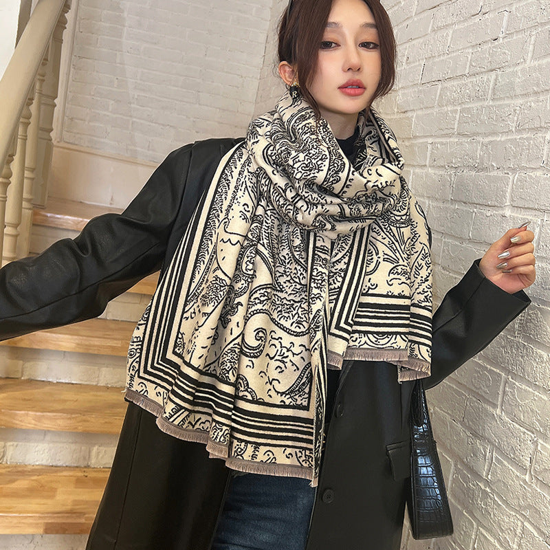 Female Versatile Fashion Thickened Warm Cashmere Scarf My Store