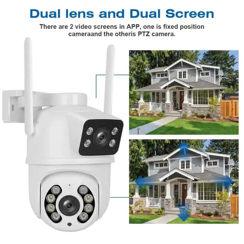 8MP Dual Lens WiFi PTZ Security Camera – Night Vision & Two-Way Audio