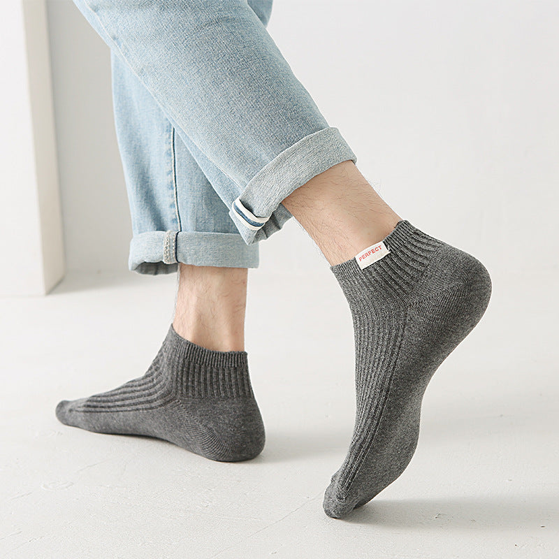Solid Color Mens Cotton Socks
