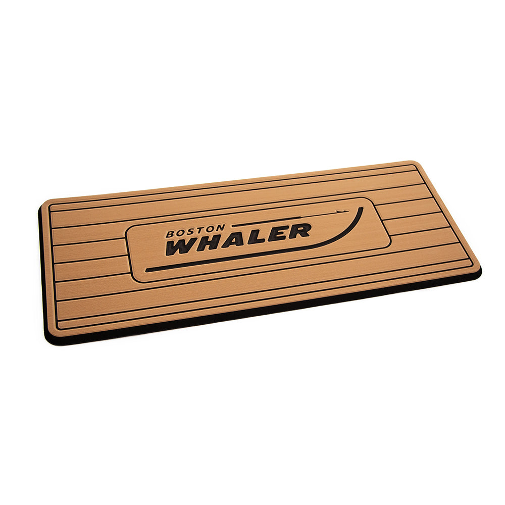 SeaDek Boston Whaler Helm Pad - Mocha/Black Brushed w/Routed Teak Lines TRAPSKI