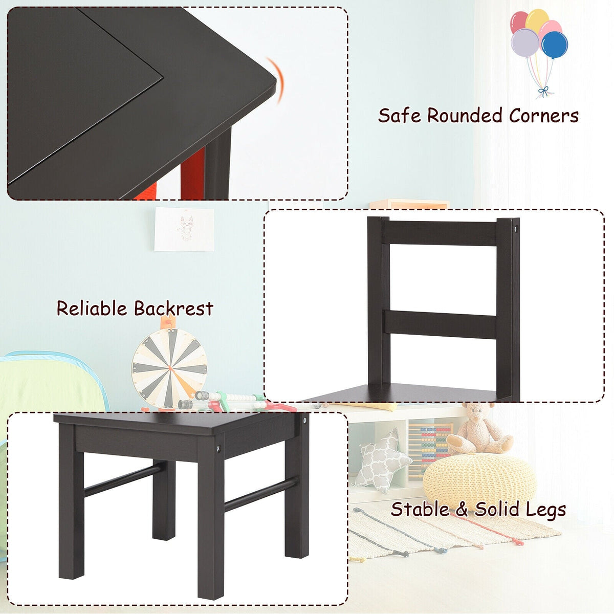 2-in-1 Kids Activity Table and 2 Chairs Set with Storage Building Block Table GBruno Store