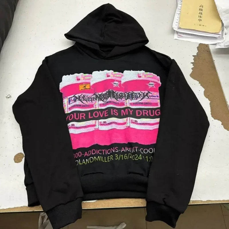 Men's Printed Long Sleeved Hoodie