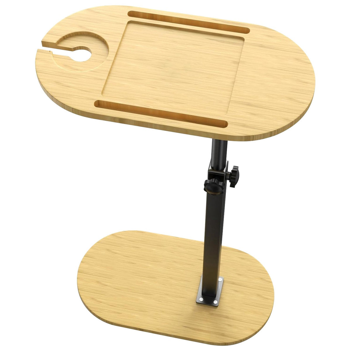 C-Shaped Bathtub Tray Table With Adjustable Height 360¡ Rotatable Desktop Freestanding Bath Caddy Against Wall Couch Bed Sofa Side Table GBruno Store