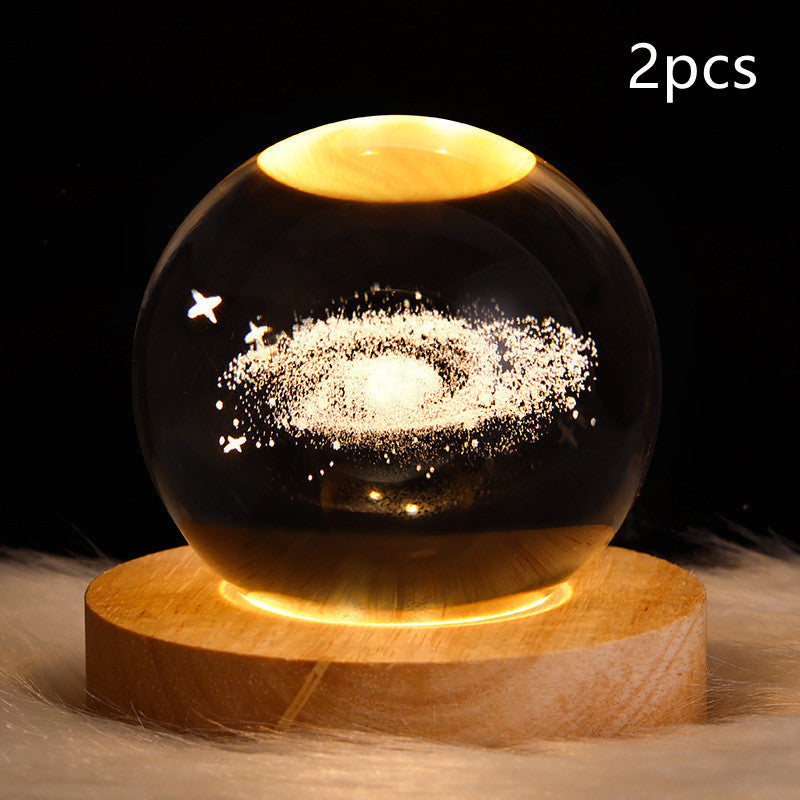LED Galaxy Crystal Ball 3D Moon Lamp