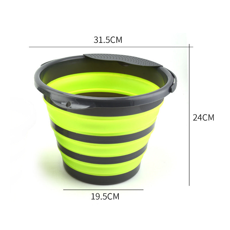 Folding multifunctional silicone bucket