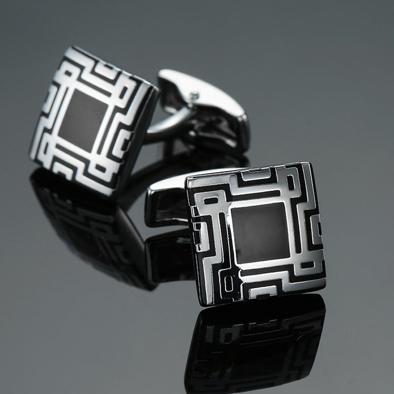 Vintage Pattern Cube Cufflinks