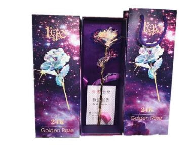 24K Luminous Color Gold Rose Flower Set My Store