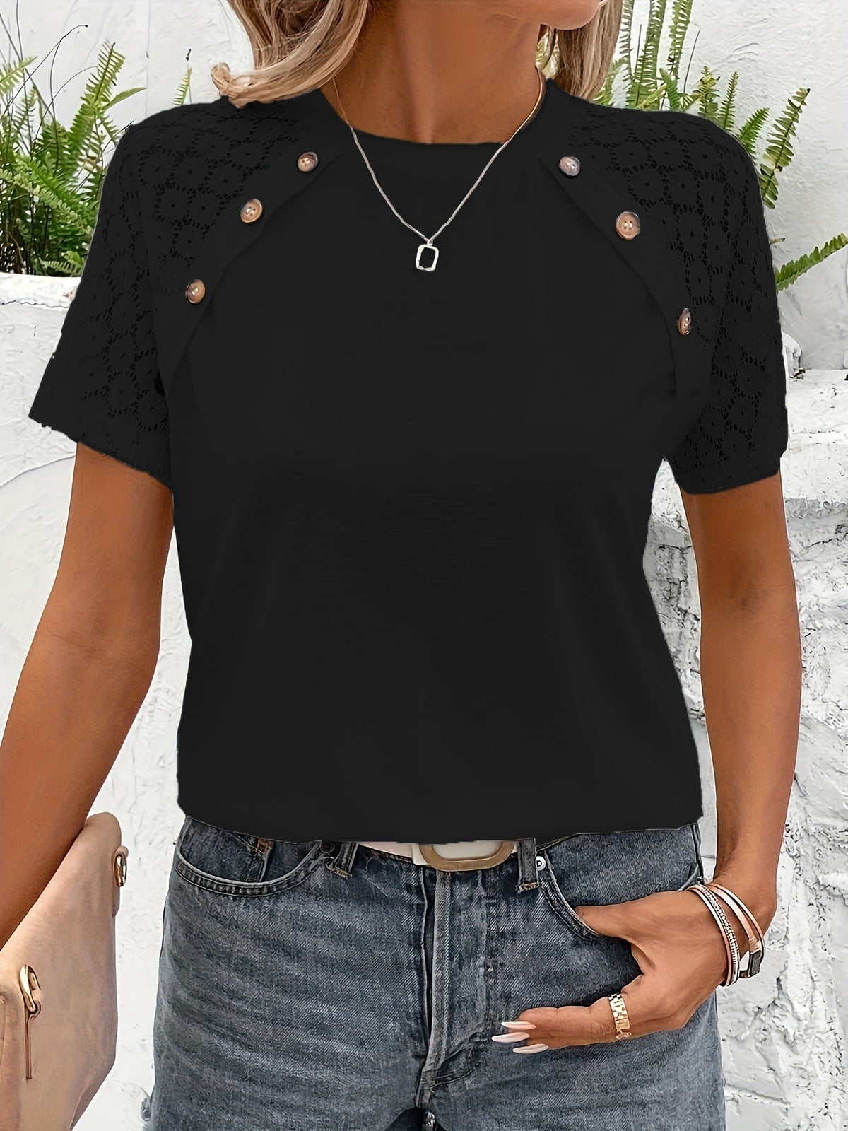 Plus Size Ruffled Sleeve Tee