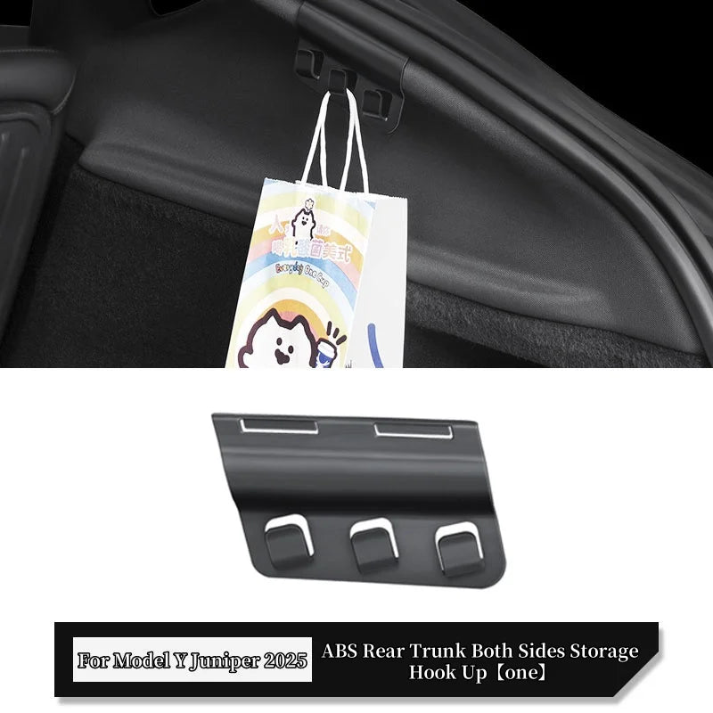 For Tesla Model Y Juniper 2025 Trunk Hook | ABS Grocery Bag Holder Storage Hooks MyPetiteCar.com