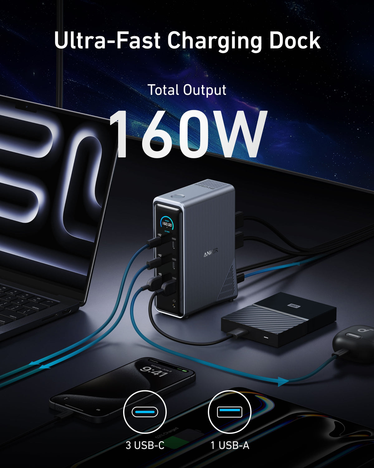 Anker Prime Charging Docking Station (14-in-1, Dual Display, 160W) Anker