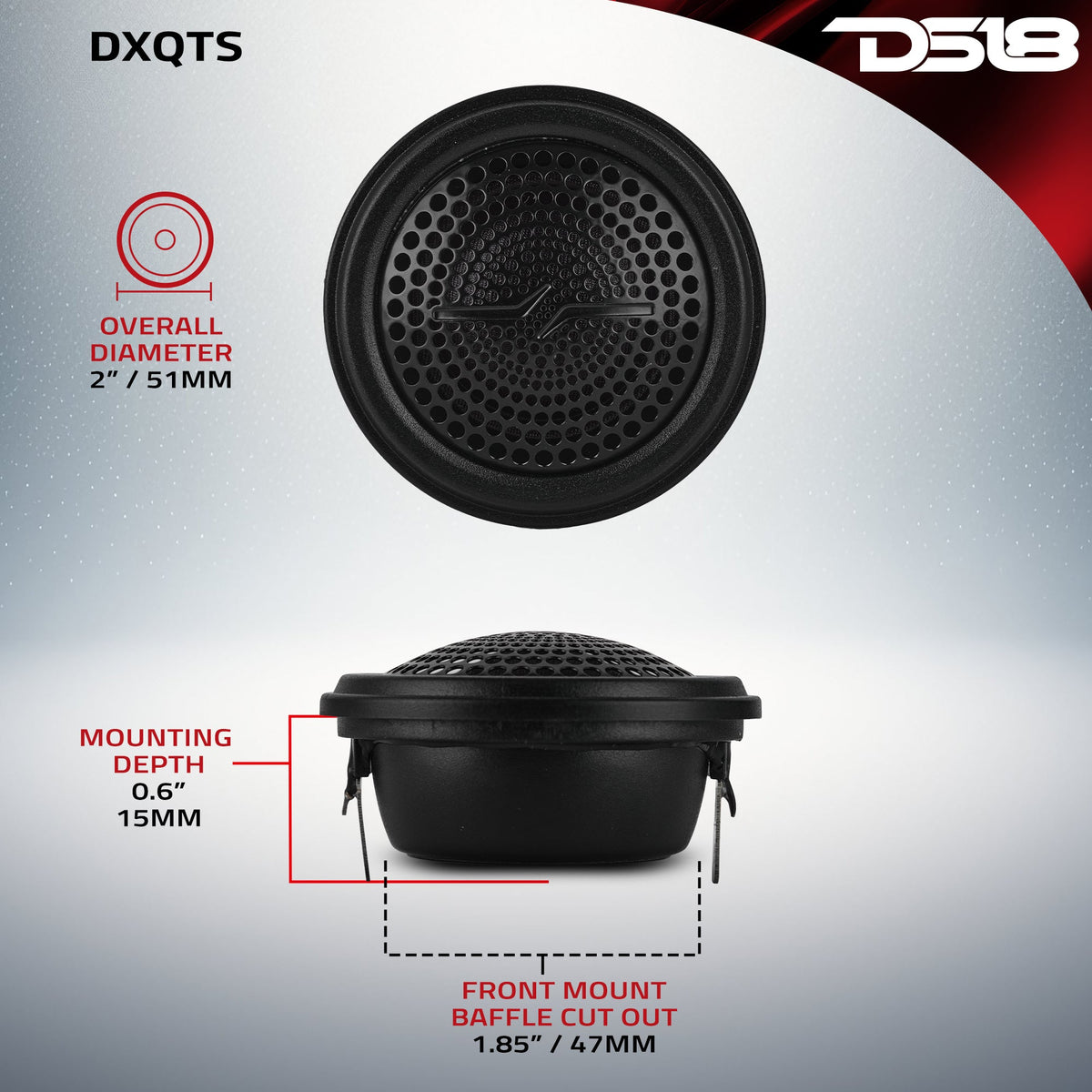 2" Silk Dome Tweeter with Neodymium Magnet | 30W RMS 4-Ohm DS18