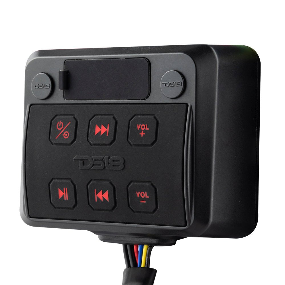 Marine And Powersports Waterproof Receiver Enclosure with Bluetooth, AUX Input, USB Player and Controls DS18