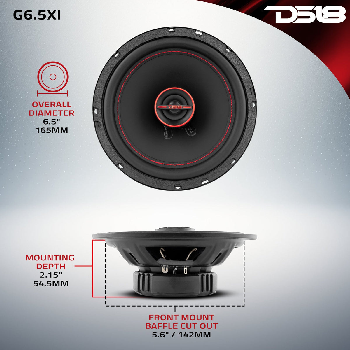 GEN-X 6.5" 2-Way Coaxial Speakers 50 Watts Rms 4-Ohm DS18